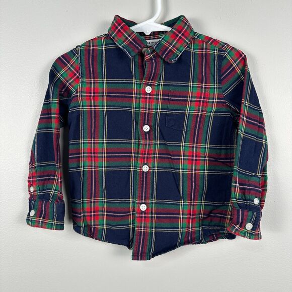 Janie and Jack Boys 18-24 Months Tartan Plaid Long Sleeve Button Down Christmas - Picture 1 of 3